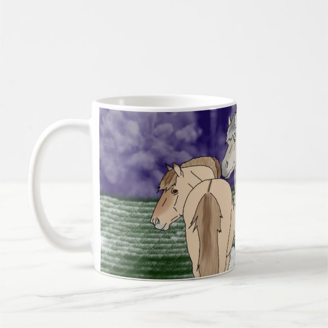 Taza De Café Caballos noruegos del fiordo (Izquierda)