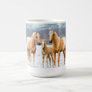 Taza De Café Caballos Palomino Appaloosa De Nieve