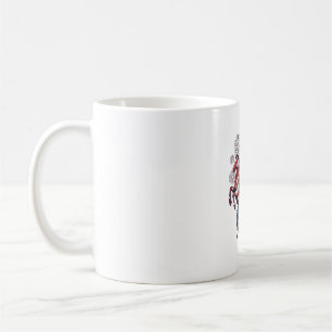 Taza De Café Caballos Patrióticos Diseño Vectorial de Fuegos Ar