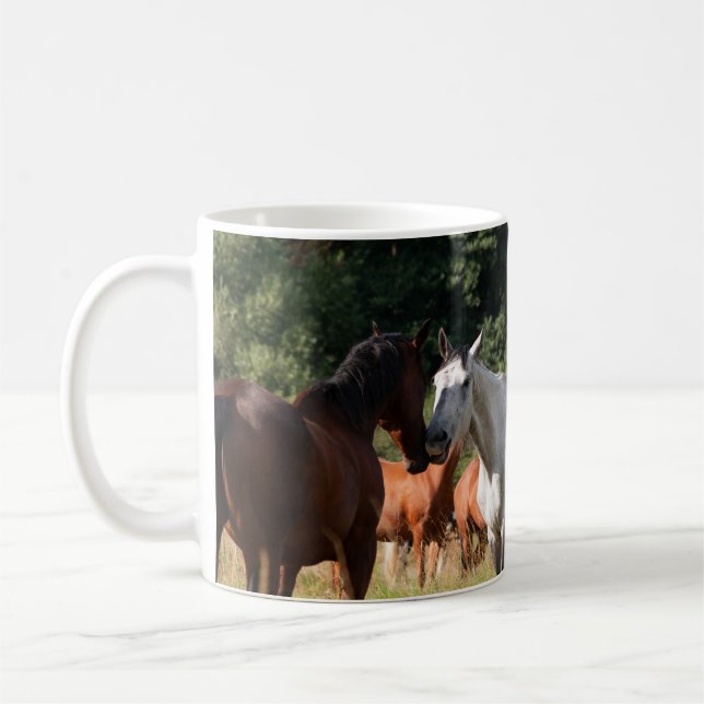 Taza De Café Caballos saludando a "Amo los caballos" (Izquierda)