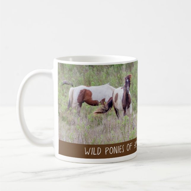 Taza De Café Caballos salvajes Assateague y Chicoteague (Izquierda)