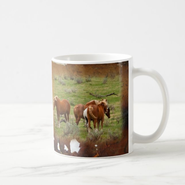 Taza De Café Caballos salvajes - Cita de la libertad Mug (Derecha)