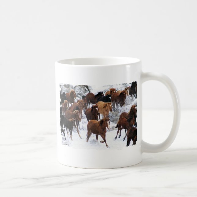 Taza De Café Caballos salvajes conducidos (Derecha)