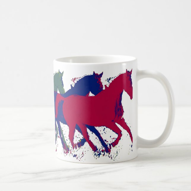 Taza De Café caballos salvajes de granja (Derecha)
