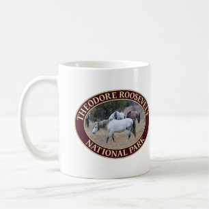 Taza De Café Caballos salvajes en el Parque Nacional Theodore R
