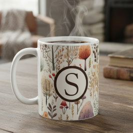 Taza De Café Cabaña Acogedora del Bosque Monogramada