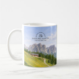 Taza De Café Cabaña Alpina en Dolomitas Paisaje Natural Acuarel