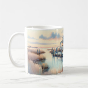 Taza De Café Cabaña Costera en Sunrise Marsh