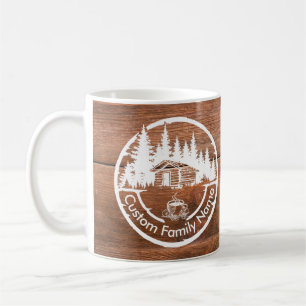 Taza De Café Cabaña rústica cabaña granero   Nombre de familia 