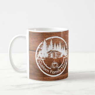 Taza De Café Cabaña rústica cabaña granero | Nombre de familia