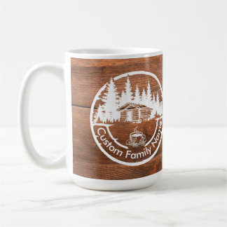 Taza De Café Cabaña rústica cabaña granero | Nombre de familia