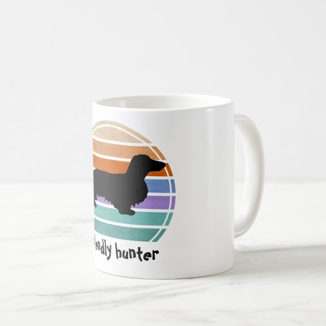 Taza De Café Cabello largo de Dachshund - Silhouette 1 (Anverso derecho)