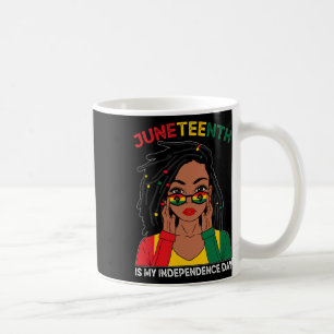 Taza De Café Cabello Mujer Negra Juneteenth Es Mi Día de la Ind