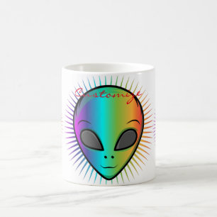 Taza De Café Cabeza Alien Psicodélica Cute Thunder_Cove