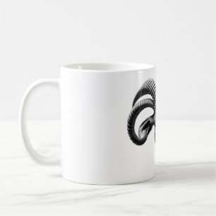 Taza De Café Cabeza Antelope Sable Camiseta Blanca y Negra