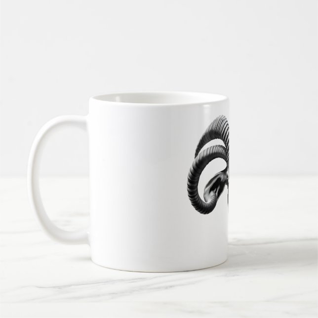 Taza De Café Cabeza Antelope Sable Camiseta Blanca y Negra (Izquierda)
