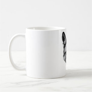 Taza De Café Cabeza de agujero camiseta blanca y negra