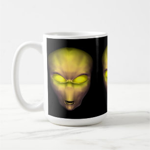 Taza De Café Cabeza de alienígena amarillo