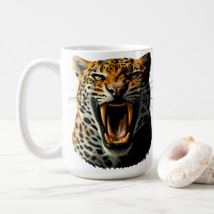 Taza De Café Cabeza de ataque ruidosa de leopardo