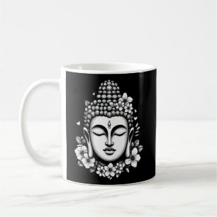 Taza De Café Cabeza de Buda adornada con flores