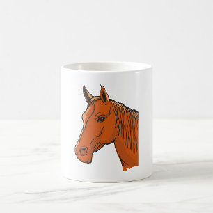 Taza De Café Cabeza de caballo Marrón Granja Animal