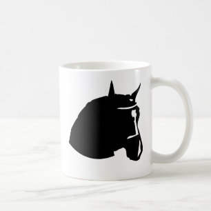 Taza De Café cabeza de caballo negra