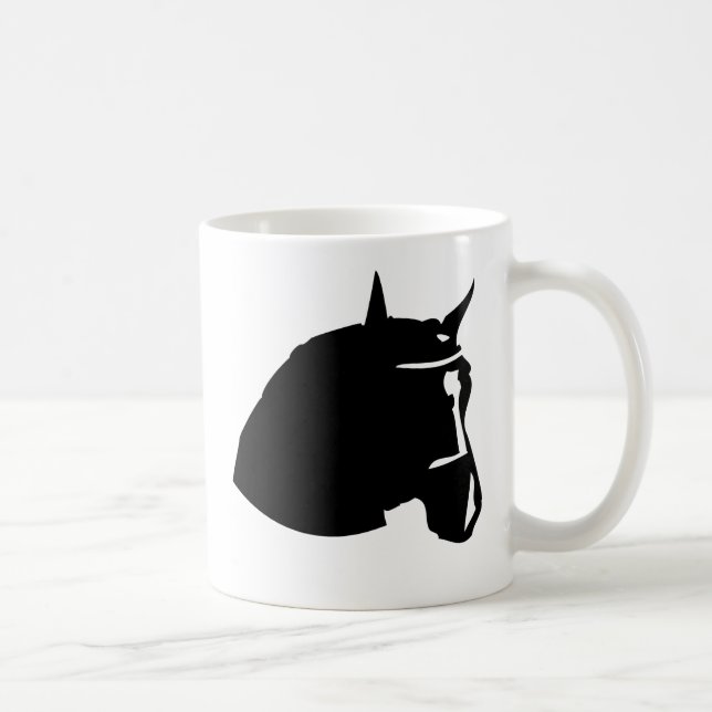 Taza De Café cabeza de caballo negra (Derecha)