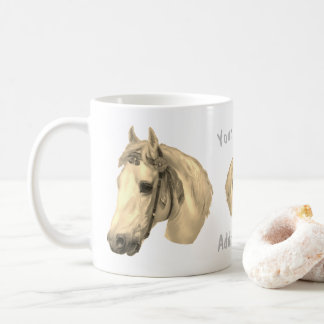 Taza De Café Cabeza de caballo Vintage Art 2 Personalizado