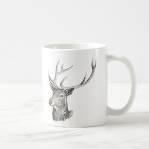 Taza De Café Cabeza de cerdo con anillos de arte blanco y negro