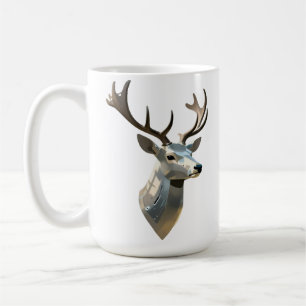 Taza De Café Cabeza de Ciervo Cibernético Metálico Arte de Pare
