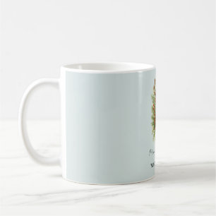 Taza De Café Cabeza de ciervo del bosque rústico con follaje de