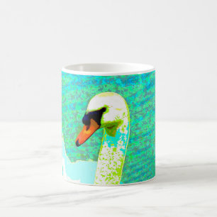 Taza De Café Cabeza de Cisne Blanca Majestuosa