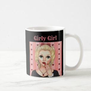 Taza De Café Cabeza de collar cardíaco Vase Niña rubia rosa