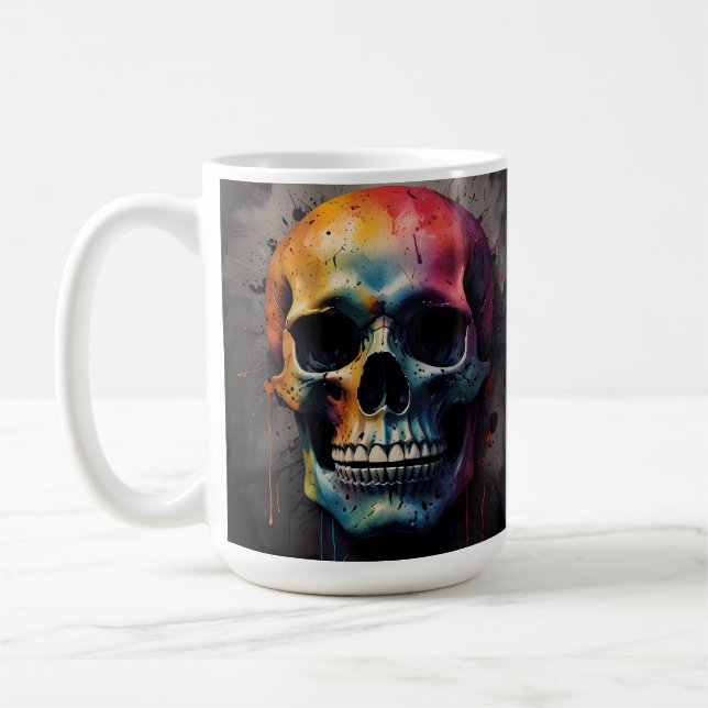 Taza De Café Cabeza de color cráneo (Izquierda)