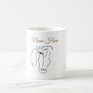 Taza De Café Cabeza de Dachshund, dibujo de arte Dachshund