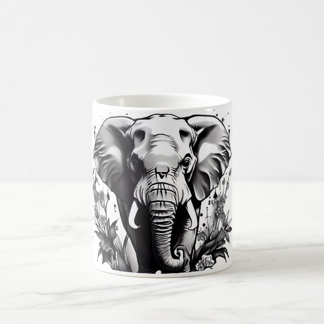 Taza De Café Cabeza de elefante en un juego de coleccionistas d (Centro)