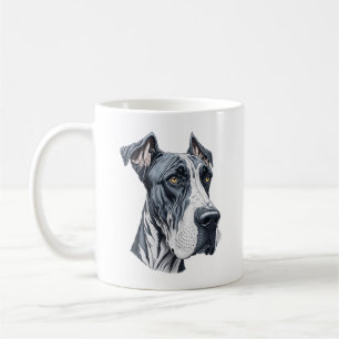 Taza De Café Cabeza de Gran Danés Estilizada