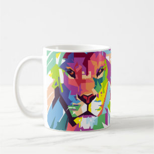 Taza De Café Cabeza de león   Arte moderno
