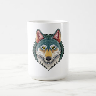 Taza De Café Cabeza de lobo desde el frente