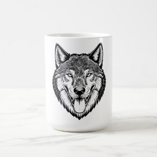 Taza De Café Cabeza de lobo desde el frente