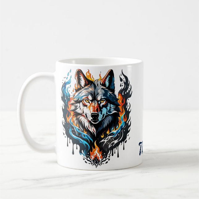 Taza De Café Cabeza de lobo majestuoso (Izquierda)