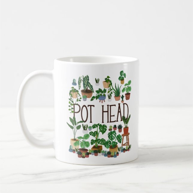 Taza De Café Cabeza de maceta de jardinería (Izquierda)