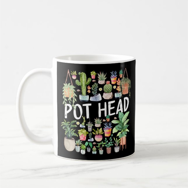 Taza De Café Cabeza de maceta de planta pulida (Izquierda)