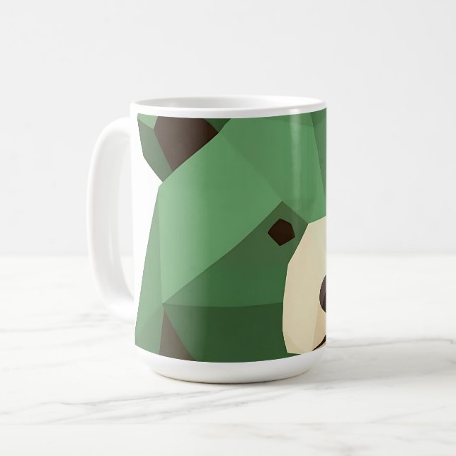 Taza De Café Cabeza de oso geométrico Low Poly (Anverso izquierdo)