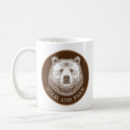 Taza De Café Cabeza De Oso, Silvestre Y Libre, Ilustracion Derr