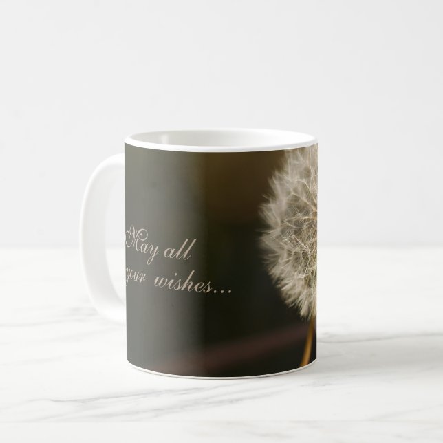 Taza De Café Cabeza de semilla de Dandelion en tonos marrones (Anverso izquierdo)