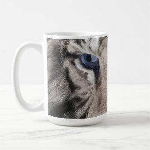 Taza De Café Cabeza de Tigre Blanco Estética de Vida Silvestre