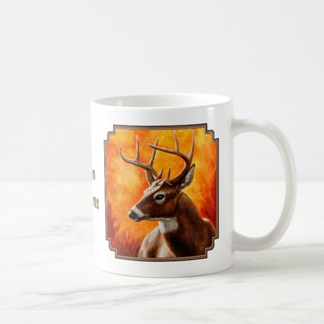 Taza De Café Cabeza de toro de Whitetail Deer Trophy (Derecha)