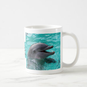 Taza De Café Cabeza del delfín en agua del aquamarine