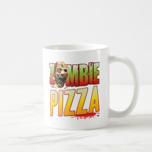 Taza De Café Cabeza del zombi de la pizza